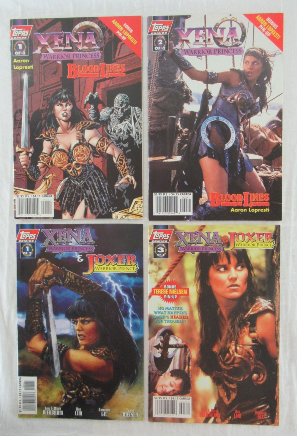 Xena Warrior Princess Bloodlines #1-2 + Joxer Mixed Lot Topps Comics 1998