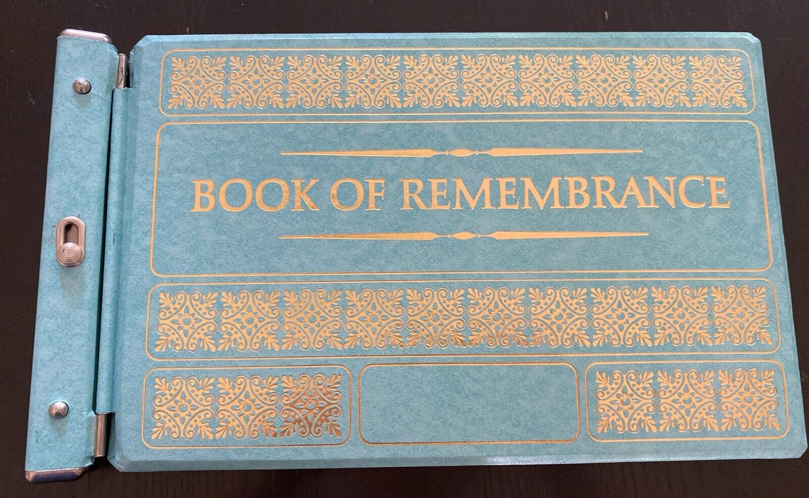 Vtg LDS Book of Remembrance Blue & Gold Temple Genealogy Binder