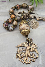 Archangel Michael, St. George Warrior Saints Chaplet-Handcast Bronze,Crazy Agate picture